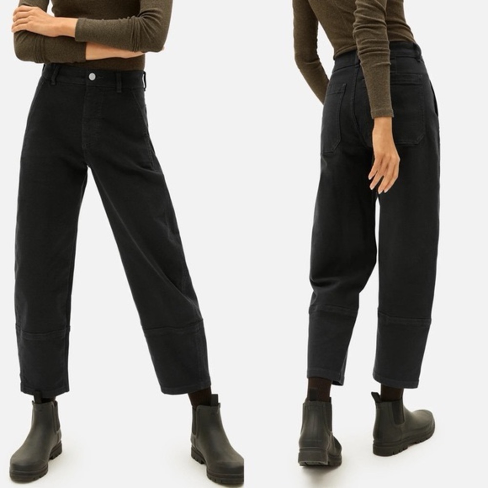Everlane Women's Utility Barrel size 4 Black Jeans Pants Workwear